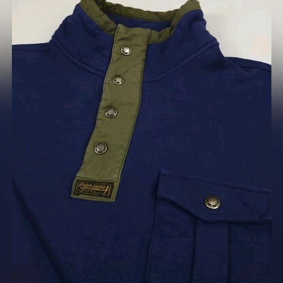 Ralph Lauren Blue and Tan Zip Up Sweater - Picture 9 of 13